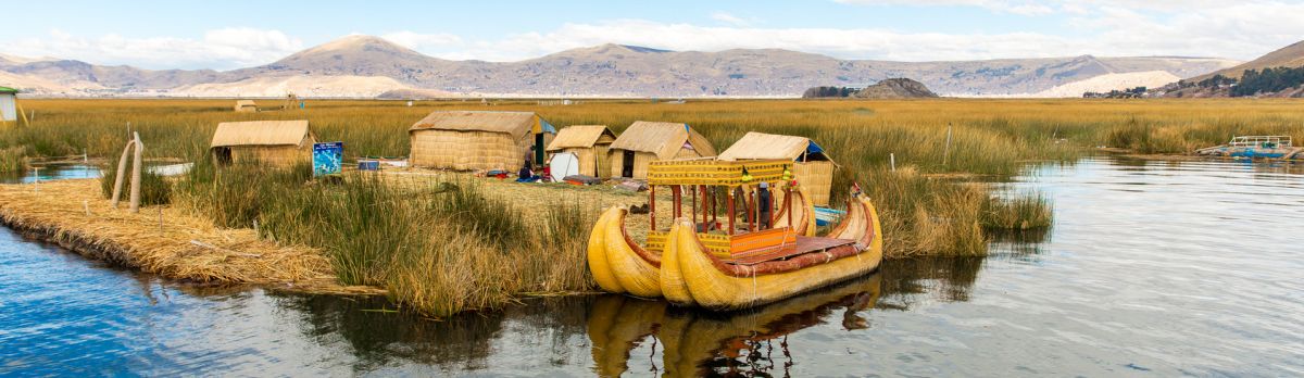 Floating Islands on Lake Titicaca Puno, Peru, South America